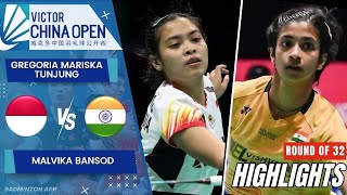 Gregoria Mariska Tunjung INA vs Malvika Bansod IND  R32  China Open 2024 [upl. by Nalaf]