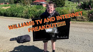 Williams TV and Internet freakout and destruction rage Part 1 [upl. by Aivatnohs]