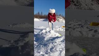 This Girl got stuck under a snowy mountain 😱 trending snow shortvideo [upl. by Eisor]