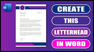 How to create a LETTERHEAD in word  LETTERHEAD TUTORIAL [upl. by Stock18]