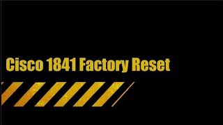 Cisco 1841 Factory Reset Fast Method [upl. by Aia]