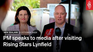 Prime Minister Luxon talks following a visit to Rising Stars Lynfield  3 October 2024  RNZ [upl. by Eronel]