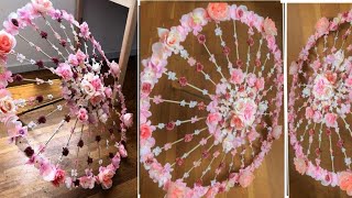 DIY  Wedding Ceremony Decoration Ideas  Floral wedding Umbrella  Easy to make bridal Umbrella [upl. by Hester336]