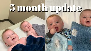 update twins 5 month checkup and update [upl. by Meakem]