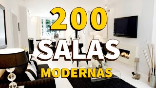 200 SALAS MODERNAS CON IDEAS GENIALES DE DECORACION DE INTERIORES  COLORES MUEBLES Y LUCES LED [upl. by Lehcnom]