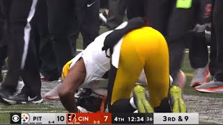 George Pickens SCARY INJURY Vs Bengals 😰🙏 Steelers vs Bengals 2023 highlights [upl. by Fairley]