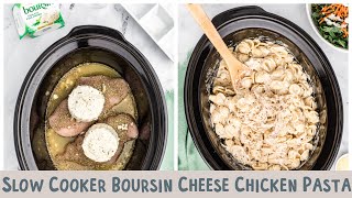 🧀Slow Cooker Boursin Cheese Chicken Pasta🍝 most decadent pasta ever [upl. by Aigneis]