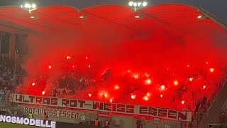 Ultras Rot Weiss Essen mit Choreo und Pyro in Ludwigsparkstadion Saarbrücken  3Liga quot01122024quot [upl. by Ical]