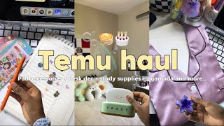 Aesthetic Temu haul 🫧🥞👷🏻‍♀️desk decoration  Pad accessories  pijamas and more…🎂 [upl. by Meill]