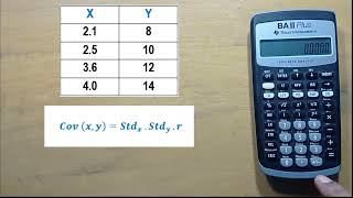 Covariance in TI BA ii Plus financial Calculator [upl. by Molini]