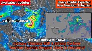 Le puissant cyclone Cheneso affecte lîle Maurice et la Réunion  Fortes pluies possibles à Maurice [upl. by Hiasi798]