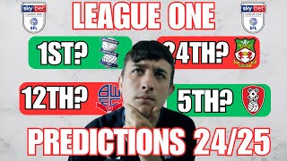 MY LEAGUE ONE 202425 PREDICTIONS [upl. by Eade808]