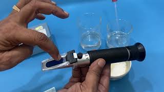 How to use refractometer salinity testing 0100 for marine water salt working parts by abron Eng [upl. by Annerb]