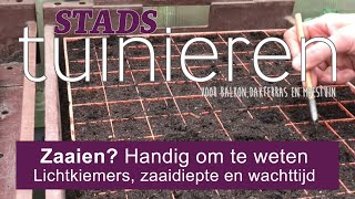 Stadstuinieren  zaaien  waar moet je op letten moestuin [upl. by Yggep]