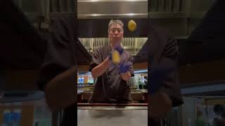 Hibachi chef juggling mills mass [upl. by Rempe]