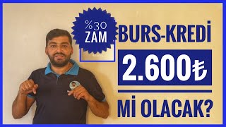 KYK BURS KREDİSİ 2600₺ Mİ OLACAK BURS KREDİ ZAMMI ZAMLI BURS ÖDEMESİ NE ZAMAN [upl. by Cyd]