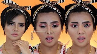 Asian Makeup Transformation Challenge  fake nose  V line with scotch tape [upl. by Specht]