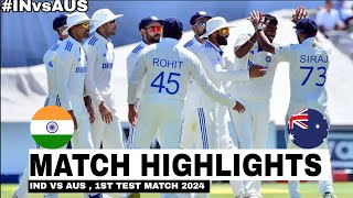 India vs Australia 1st Test match highlights 2024 l india vs australia l Today practice test match [upl. by Buschi]