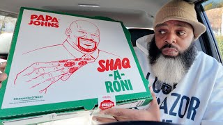 Papa Johns SHAQARONI Pizza Review  SLAM DUNK [upl. by Rednazxela]