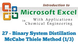 Excel for Chemical Engineers I 27 I Binary system distillation  McCabe Thiele method 1 [upl. by Glorianna]