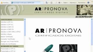 Como instalar a Cadeia da AR PRONOVA  AC SERPRO RFB [upl. by Akcirre]