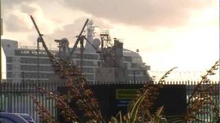 Seven Seas Voyager departs 101 berth for 106 7062011 [upl. by Annasoh]