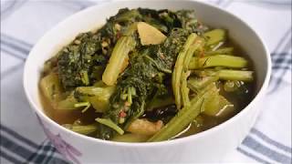 THOIDINGGA HANGGAMGA CHAMTHONG  MUSHTARD LEAVES AND POUNDED PERILLA SEEDS STEW [upl. by Couhp]