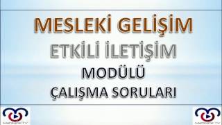 YENİ  Mesleki Gelişim 2 Dönem 1 Yazılı  2 Bölüm  Etkili İletişim Modülü  YENİ [upl. by Cinimmod]