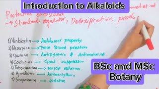 Introduction to alkaloidsPlant metabolismBsc and MSc botany [upl. by Anais]