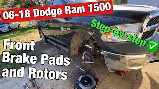 0618 Dodge Ram 1500 front brake pads and rotors replacement [upl. by Regazzi]