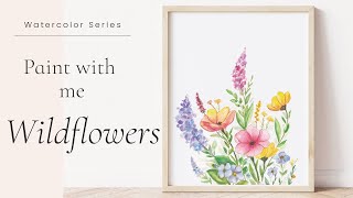 🌼 Wildflower Painting with Watercolors  StepbyStep Tutorial 🌸 [upl. by Ahsuatan]