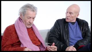 Besties Ian McKellen amp Patrick Stewart on Envy quotStar Trekquot Costumes amp the Gandalf Face [upl. by Aneala]