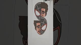 SpiderMan Verse 3 Transformation Miles Morales Craft shorts art spiderman craft [upl. by Nyllewell]