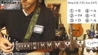 Gitarre runter stimmen auf quotDrop Aquot  Tutorial Video Lesson Deutsch Easy How to HD [upl. by Haibot849]