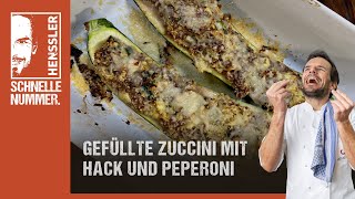 Schnelles Gefüllte Zucchini mit Hack und Peperoni Rezept von Steffen Henssler  Günstige Rezepte [upl. by Weil1]