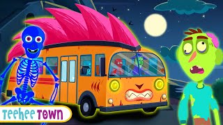 Zombie Goes Wiggle Wiggle In The BUS  Spooky Skeleton Songs By Teehee Town [upl. by Alvera]