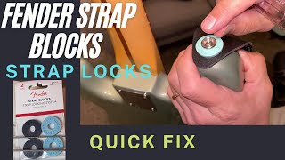 Fender Strap Blocks issue  Quick Fix  Guitar Strap Locks [upl. by Refinej]