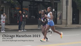 Joyciline Jepkosgei and Megertu Alemu at Chicago Marathon 2023  4K Video Footage in Rec709 [upl. by Lomasi573]