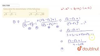 Rationalise the denominator of the following  1sqrt3 [upl. by Nellahs]