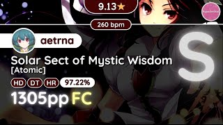 osu Hypo  91★ aetrna FCed Solar Sect of Mystic Wisdom  Nuclear Fusion Atomic HDDTHR [upl. by Rania]