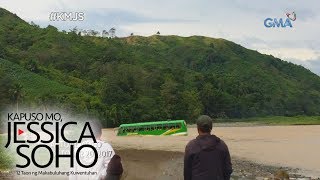 Kapuso Mo Jessica Soho Buwis buhay na pagtawid ng bus sa ilog viral [upl. by Aderf]