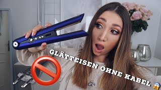 Glätteisen OHNE KABEL Ich teste den kabellosen Dyson Corrale  Livetest  Review [upl. by Nosittam]