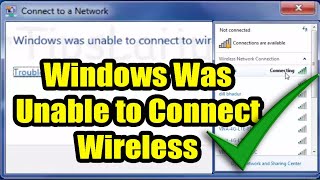 Windows Was Unable To Connect To WiFi Network Fix Internet Problems [upl. by Egbert]