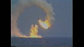 Submarine Trident II D5 Missile Test Launch Failure 12131986 USS Tennessee SSBN 734 [upl. by Idaf]