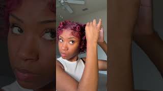 SUPER CUTE bantu knot twist out😍🍒 jambalaya tutorial bantuknots curlyhairroutine burgundyhair [upl. by Bogoch]