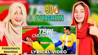 Teri Chunnariya  Lyrical  Salman Khan Rani mukerji Alka amp Kumar  PAKISTAN REACTION [upl. by Nnayr]