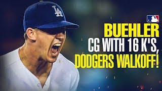 Walker Buehler dominates Rockies with 16 Ks Dodgers walkoff [upl. by Hayn]