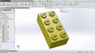 SolidWorks Beginner tutorial 2 Lego Brick add text [upl. by Joash]