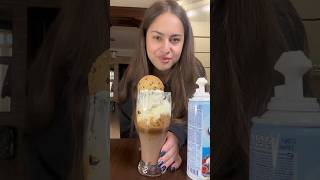 Latte with Nutella at home☕️🍫latte coffee drinkideas tutorial nuttella recipe shorts taste [upl. by Inatirb]