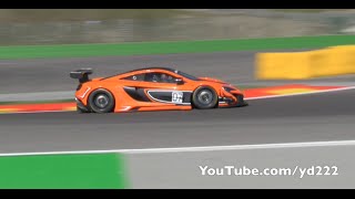 McLaren 650S GT3  Flatout on track  Flames [upl. by Emarie]